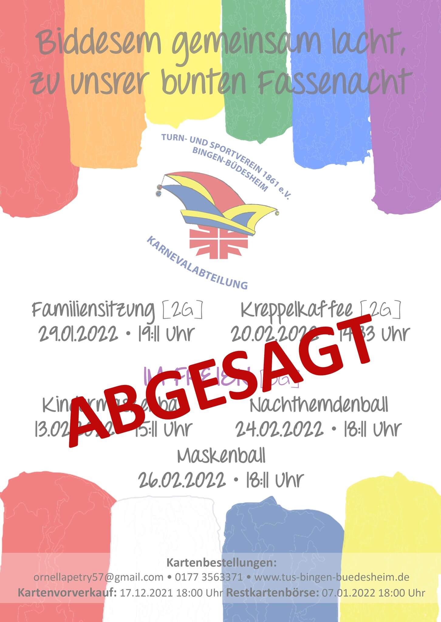 Absage zur Kampagne 2021/2022